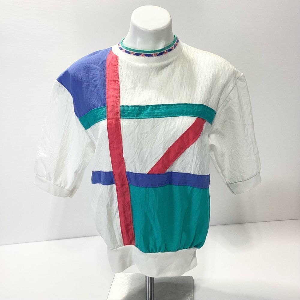 Vintage Land N Sea Short Sleeve Top Men’s Size M Preppy Yacht Wear Tennis Shirt